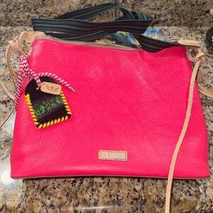 UNIQUE hard to find hot pink genuine leather Consuela Maren Downtown Crossbody